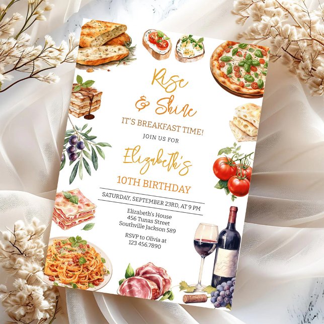Invitation pour une soirée d'anniversaire pizza et (Créateur téléchargé)