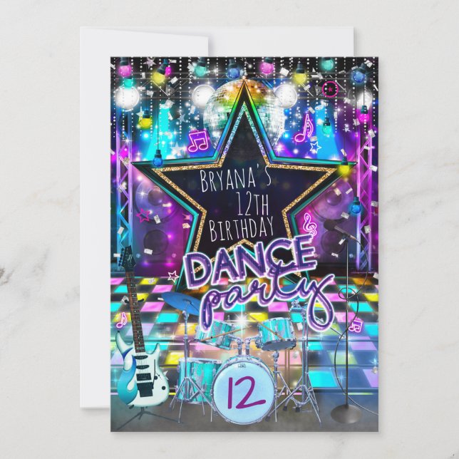 Invitation pour une soirée dansante d'anniversaire (Devant)