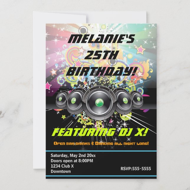 Invitation pour une soirée dansante de hip hop en  (Devant)