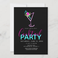 Invitation pour une soirée d'art moderne Neon Cock