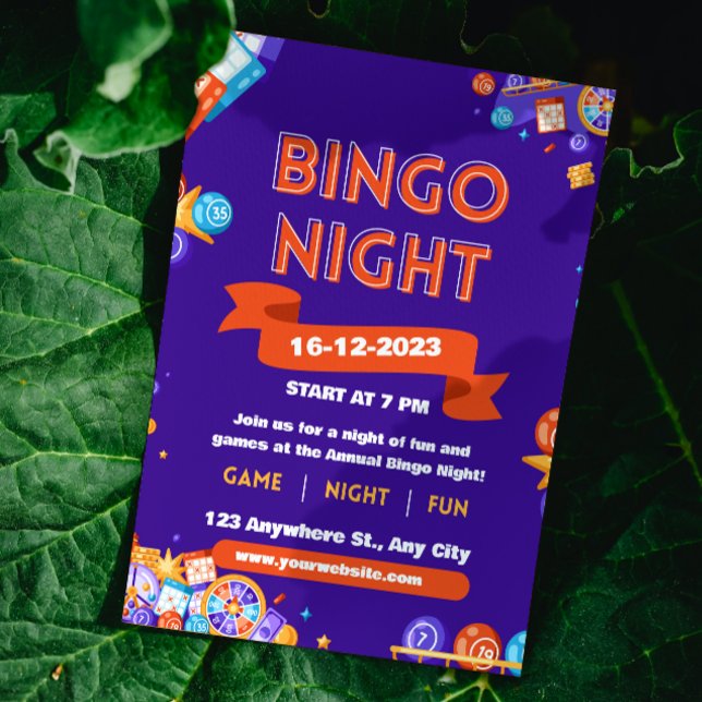 Invitation pour une soirée de Bingo amusante Viole (Créateur téléchargé)