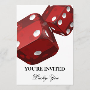 Invitation pour une soirée de casino d'anniversair