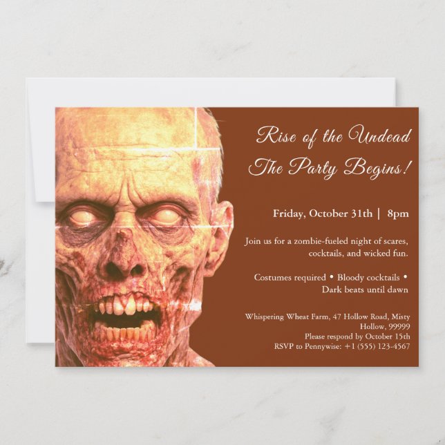 Invitation pour une soirée de costumes d'Halloween (Devant)