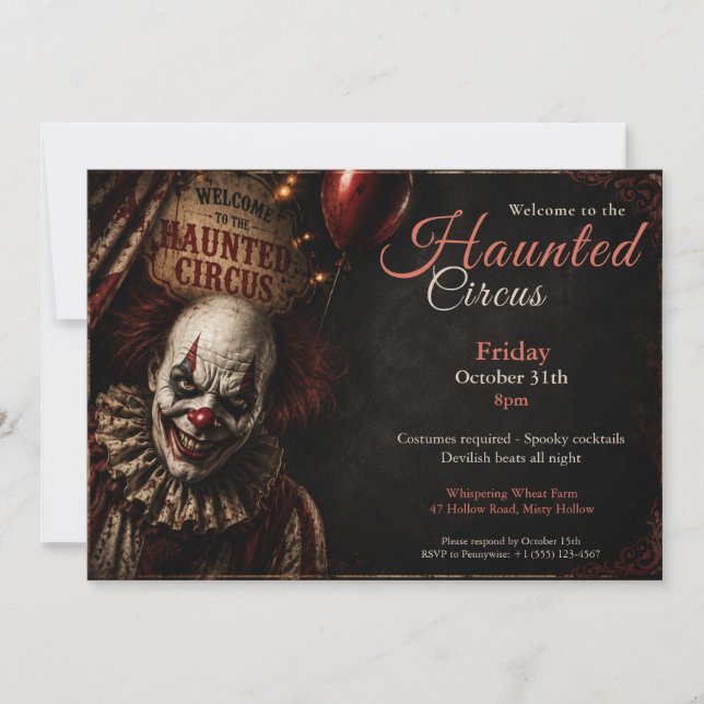 Invitation pour une soirée de costumes d'Halloween (Devant)