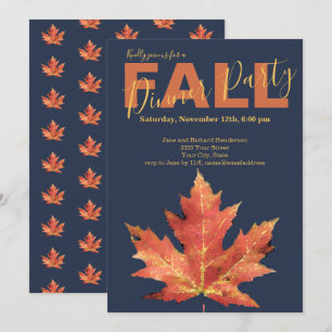 Invitation pour une soirée de dîner d'automne de l
