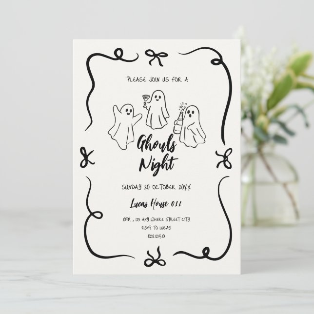 Invitation pour une soirée de doodle de la nuit de (Debout devant)