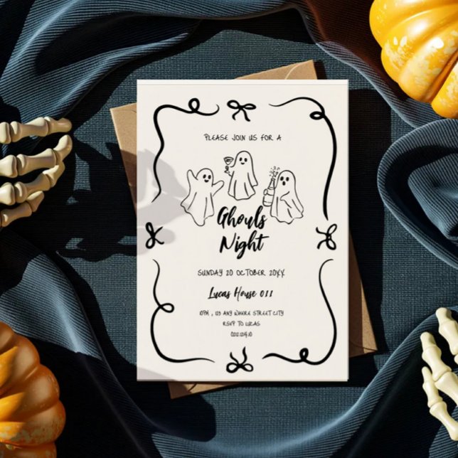 Invitation pour une soirée de doodle de la nuit de (Créateur téléchargé)