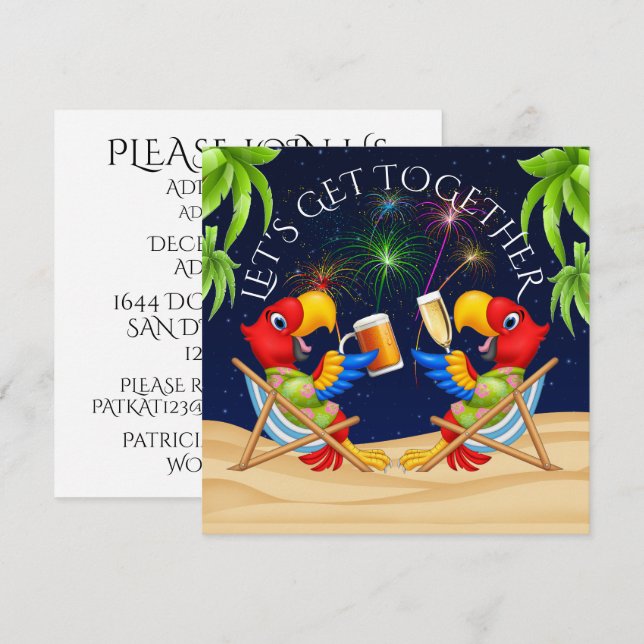 Invitation pour une Soirée de Feux d'Artifice (Devant / Derrière)