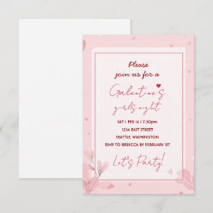 Invitation pour une soirée de filles Galentine ros