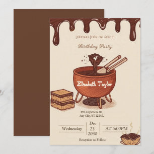 Invitation pour une soirée de fondue au chocolat –