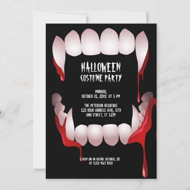 Invitation pour une soirée de Halloween tenue de F (Devant)