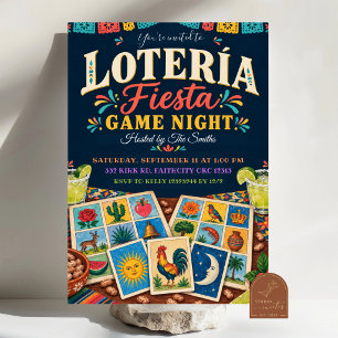 Invitation pour une soirée de jeu de Loteria mexic