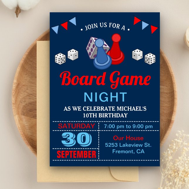 Invitation pour une soirée de jeux de société mode (Créateur téléchargé)