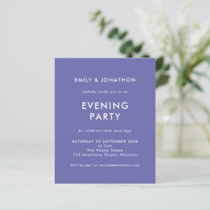 Invitation pour une soirée de mariage bleu budget
