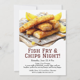 Invitation pour une soirée de poisson frit & frite