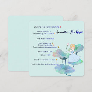 Invitation pour une Soirée de Poule Fun Blue – Ill