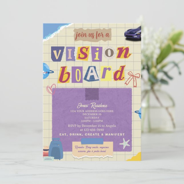 Invitation pour une soirée de tableau de vision cr (Debout devant)