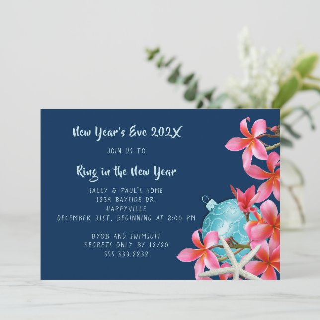 Invitation pour une soirée du Nouvel An tropicale  (Debout devant)