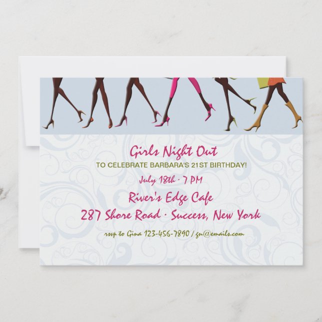 Invitation pour une soirée entre filles aux jambes (Devant)