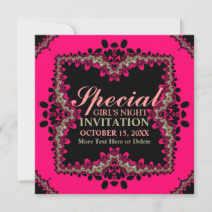Invitation pour une soirée entre filles en noir, o