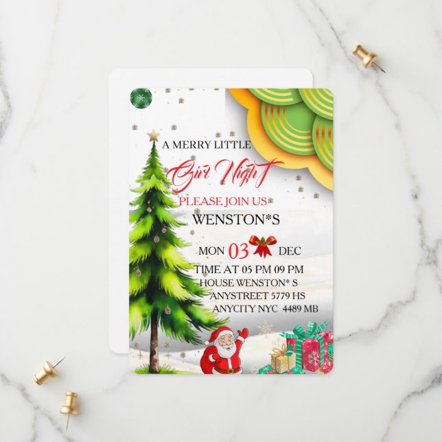 Invitation pour une soirée filles de Noël, Friends (Devant/Arrière en situation)
