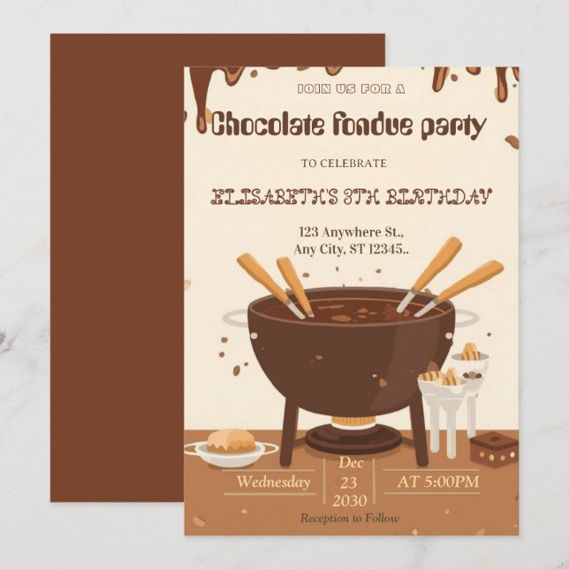 Invitation pour une soirée fondue pour les amateur (Devant / Derrière)