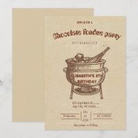 Invitation pour une soirée fondue pour les amoureu