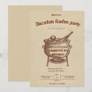 Invitation pour une soirée fondue pour les amoureu