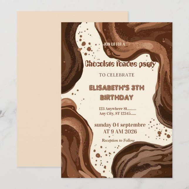 Invitation pour une soirée fondue pour les amoureu (Devant / Derrière)