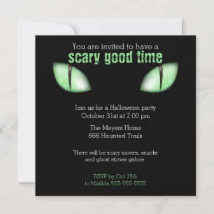 Invitation pour une soirée Halloween aux yeux de c