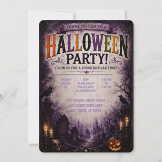 💜 Invitation pour une soirée Halloween dans une f