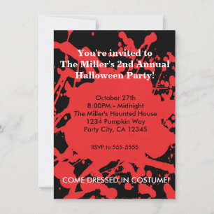 Invitation pour une soirée Halloween Horreur Sang 