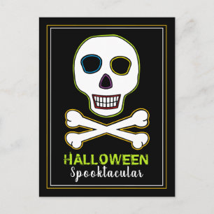 Invitation pour une soirée Halloween néon Skull &