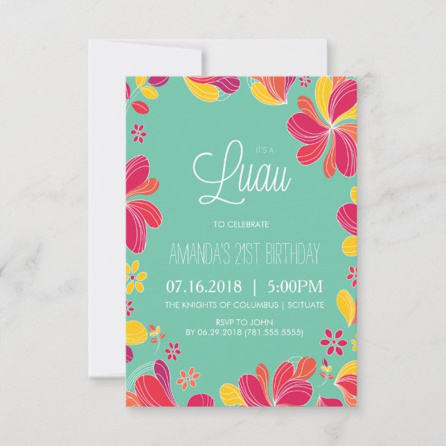 Invitation pour une soirée Hawaïenne - Invitation  (Devant)