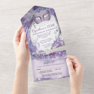 Invitation pour une soirée masquée TOUT EN UN