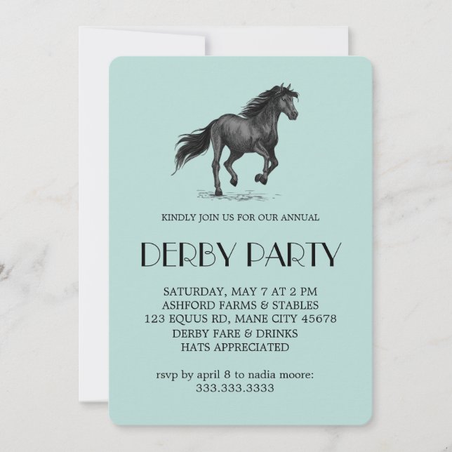 Invitation pour une soirée moderne de derby de cou (Devant)