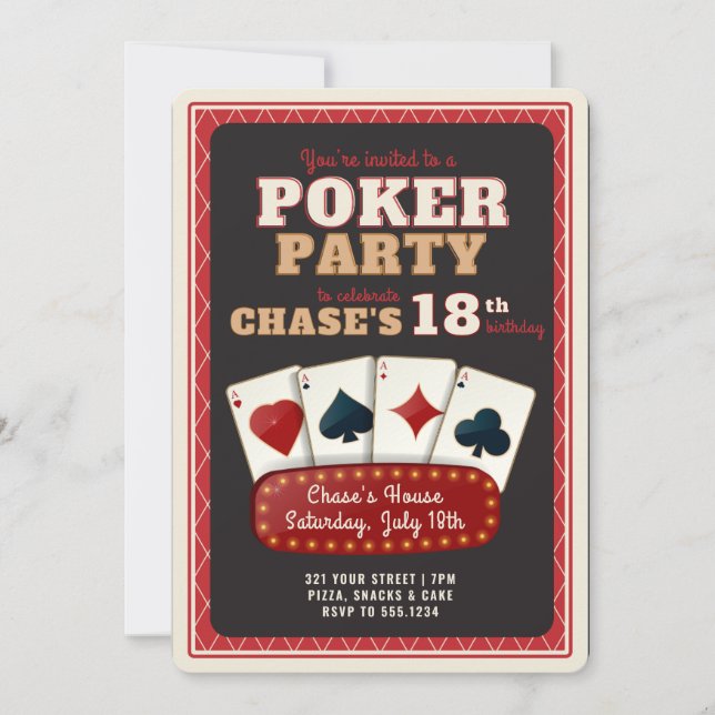Invitation pour une soirée poker (Devant)