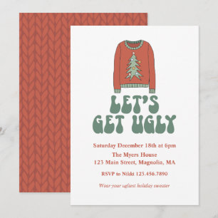 Invitation pour une soirée pull de Noël moche rétr