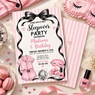 Invitation pour une soirée pyjama d'anniversaire