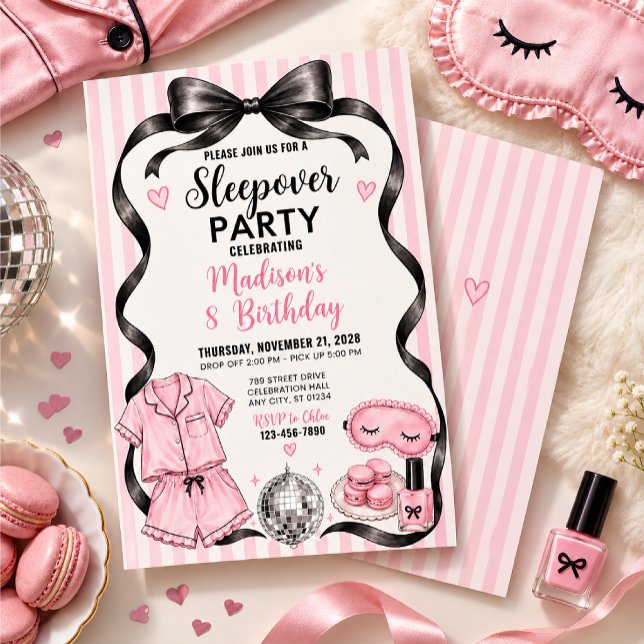 Invitation pour une soirée pyjama d'anniversaire (Créateur téléchargé)