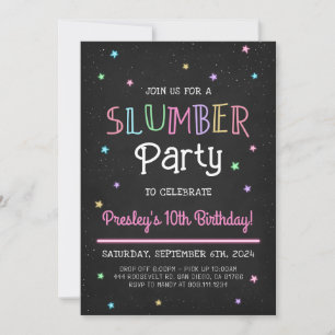 Invitation pour une soirée pyjama d'anniversaire