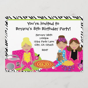 Invitation pour une soirée pyjama entre filles thè