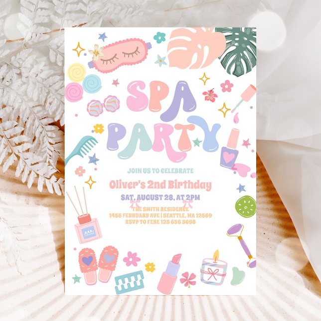 Invitation pour une soirée pyjama et spa glamour d (Créateur téléchargé)