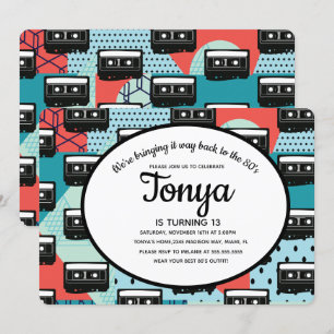 Invitation pour une soirée rétro cassettes 80 90