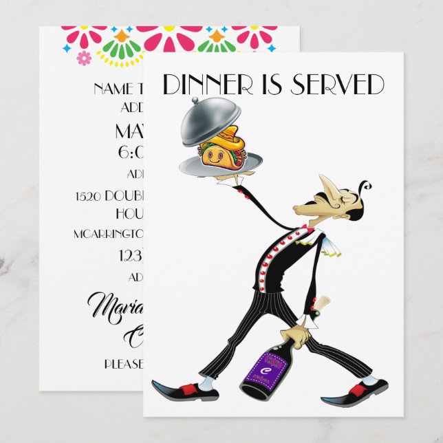 Invitation pour une soirée / réunion unique, versi (Devant / Derrière)