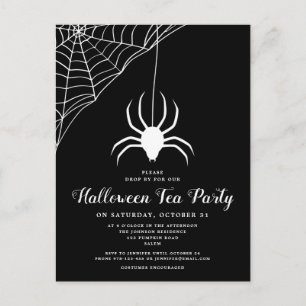 Invitation pour une soirée thé Halloween araignée