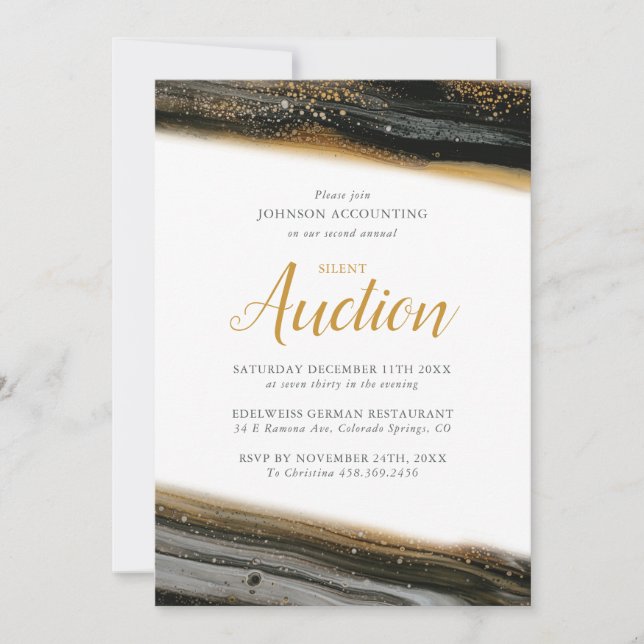 Invitation pour une vente aux enchères silencieuse (Devant)