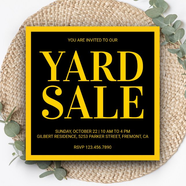 Invitation pour vente de yard moderne (Créateur téléchargé)