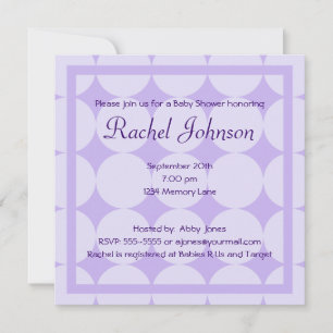Invitation pourpre de baby shower