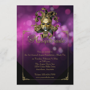 Invitation pourpre de boule de mardi gras de